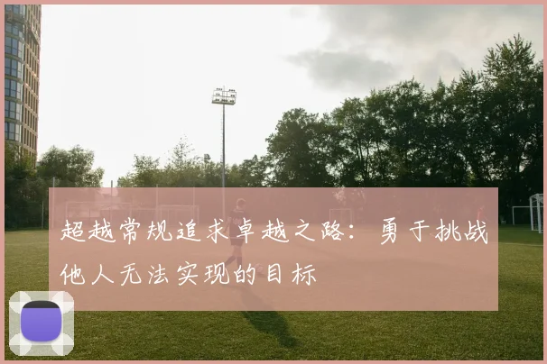 超越常规追求卓越之路：勇于挑战他人无法实现的目标